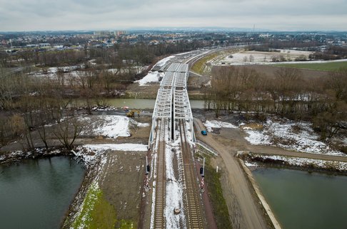 Most nad Wisłą, 25.01.2023 Autor; Łukasz Hachuła, PKP PLK S.A. 