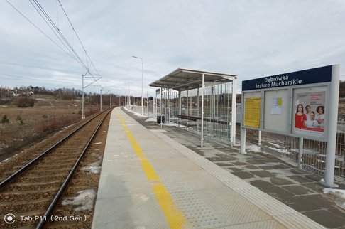 Widok na przystanek Dąbrówka Jezioro Mucharskie