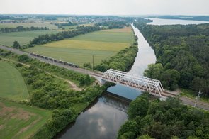 Most nad Kanałem Gliwickim, widok z góry