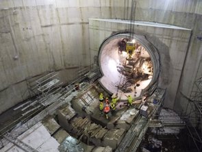 Łódź tunel - demontaż małego TBM w komorze na ul. Skarpowej_20.01.2024_PLK SA